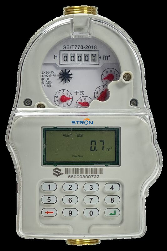 STRW240-A STS 키보드 선불 물계 DN15-DN25 청동 IP68 LoRa-RF 원격 읽기 가정용 상용용 물용 물
