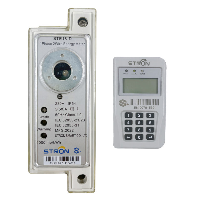 DIN 레일 단상 선불 미터 스마트 선불 전기 미터 공칭 주파수 50-60HZ, 에너지 사용량 모니터링을 위한 선불 기능