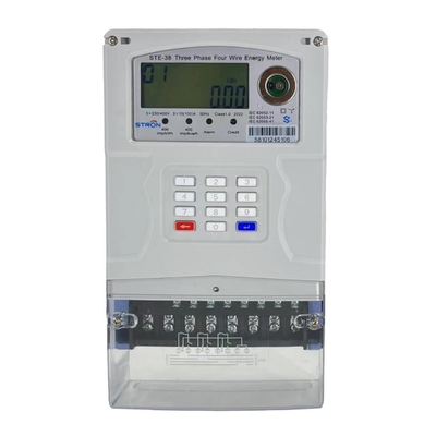 10A 3 단계 선불한 전기 계량기, 400 imp/KWh STS 전납 계기