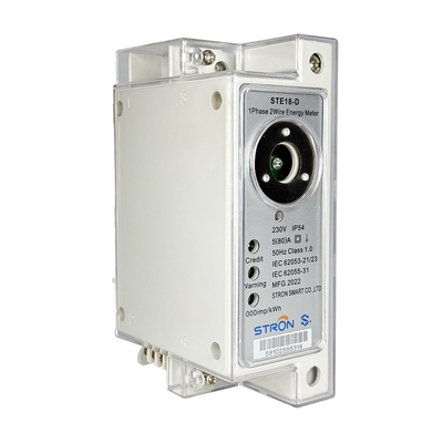 선불 다이-레일 단일 단계 전기 계수기 + CIU RF/PLC 모듈 통신